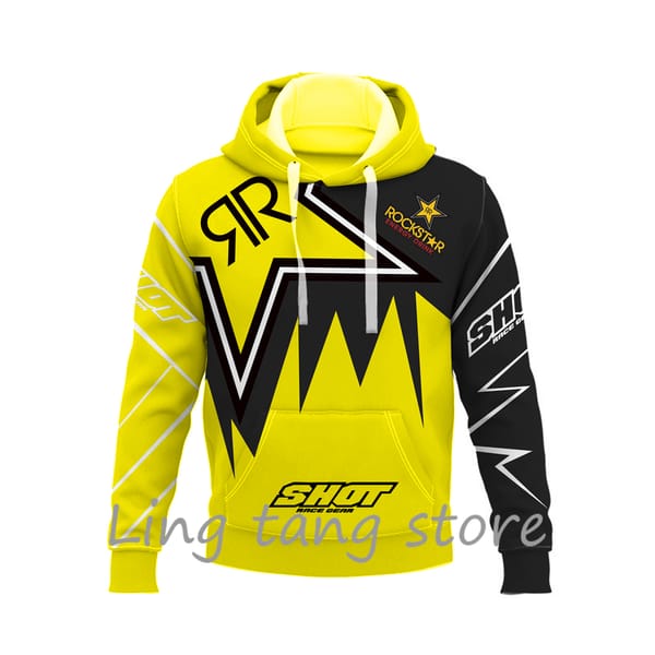 2023 3D Printed Men's Motorcycle Off-Road Sports Enthusiast Autumn/Winter Pullover Outdoor Hip-Hop Racing Rally Casual Hoodie