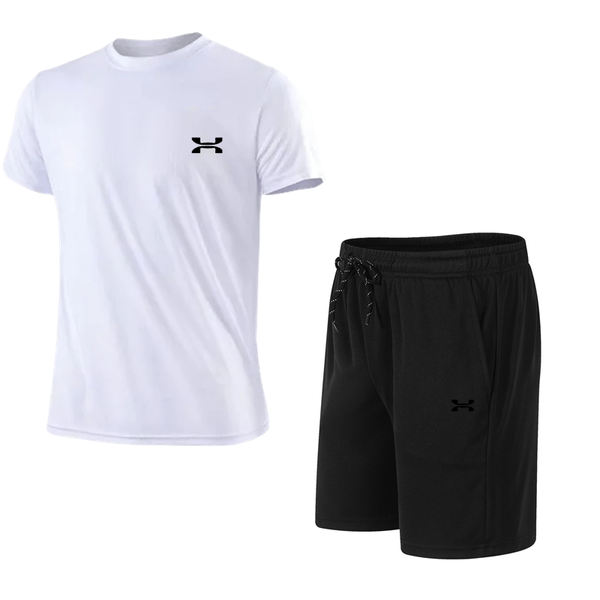 Summer breathable sports suit men's short-sleeved shorts loose quick-drying T-shirt short-sleeved four-point pants casual runnin