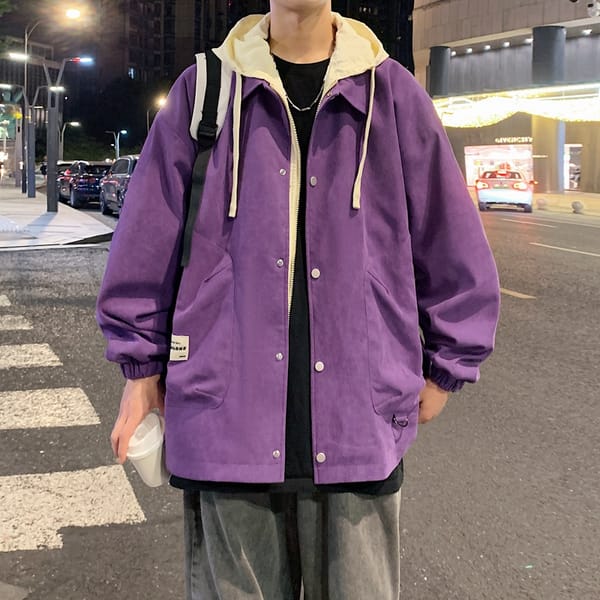 2024 New Men's Jacket Casual Fashion Outdoor Versatile Dopamine Style Men's Hooded Jacket Couple Date Meeting Men's Clothing