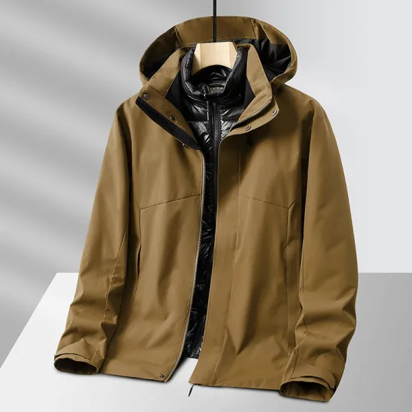 Men's Three-in-one stormcoat Winter New Down Liner Outdoor Adventure Waterproof Jacket Couple Windproof Mountaineering Clothing