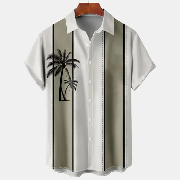 2024 Relaxed Breathable Men's Hawaiian Shirt Retro Men's Shirts Casual Trend Short Sleeve European Size Shirt Men's Lapel Tops