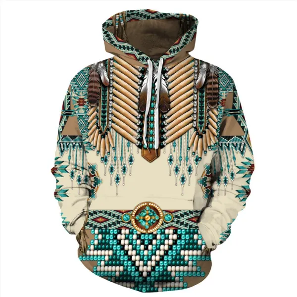 Brand New Men's Loose Hoodies 3D Indian Ethnic Printing Casual Large Size Sweatshirts Popular Fashion Men's Trendy Sweatshirts