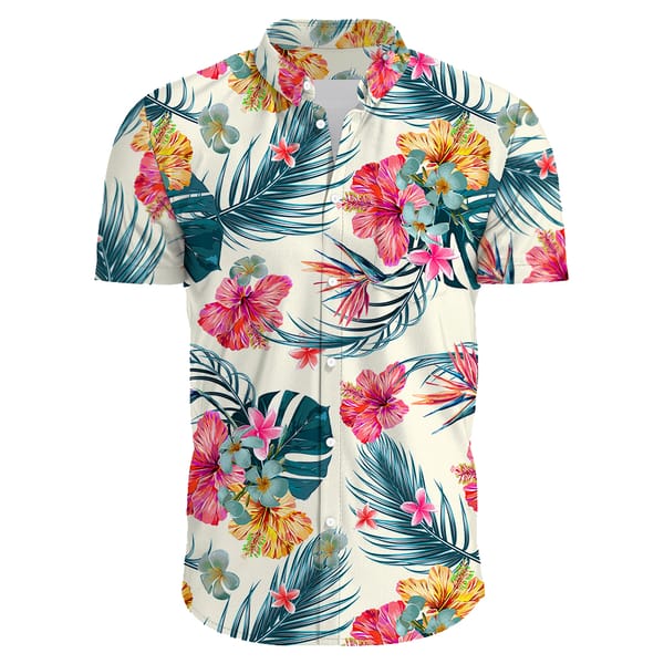 2024 Summer Men's Casual Floral Print Short Sleeve Top Hawaiian Shirt For Mens Clothes Daily New High Quality Lapel Oversized