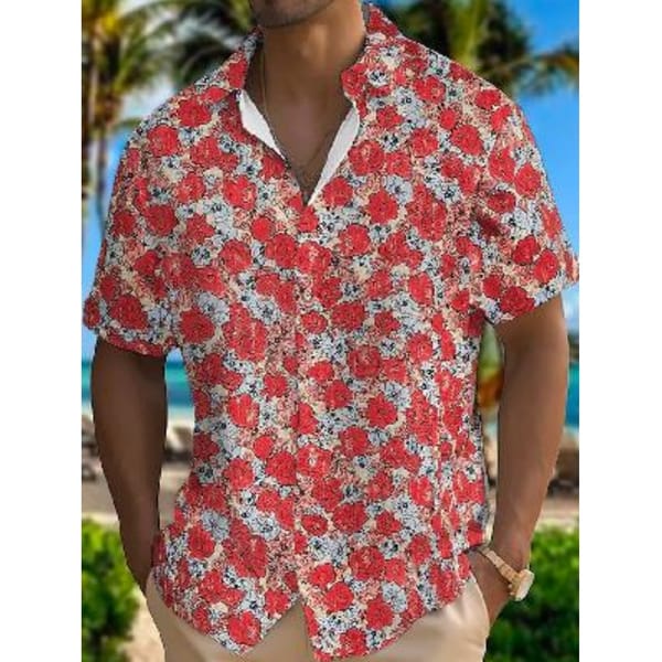 Men's Casual Shirt Hawaiian Shirt Men Summer 3d Print Casual Short Sleeved Shirt For Men Clothing Breathable Shirts