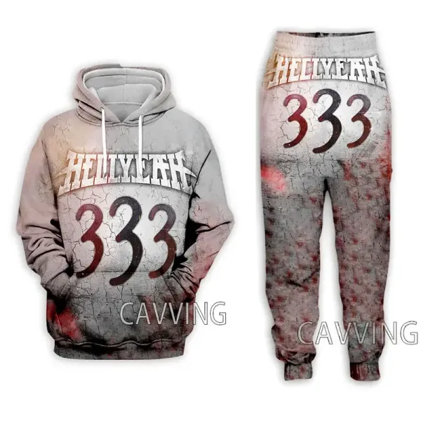 New Fashion Women/men's 3d Print  Hellyeah  Band  Hooded Sweatshirts + Pants Trouser Suit Clothes Two-pieces Sets