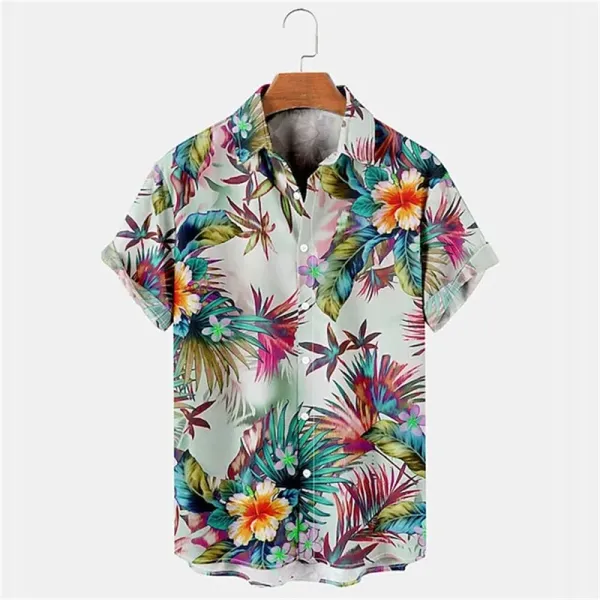 Hawaiian 3D Floral Shirts Men's Summer Top Breathable Fashion Beach Vacation Men's Short Sleeved Outdoor Summer Clothes