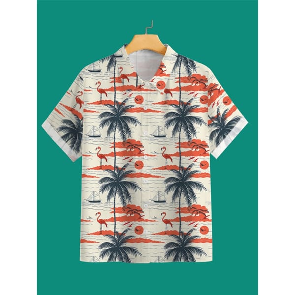 Coconut Tree 3d Print Men's Casual Shirt Hawaiian Shirt Men Summer Casual Short Sleeved Shirt For Men Clothing Breathable Shirts