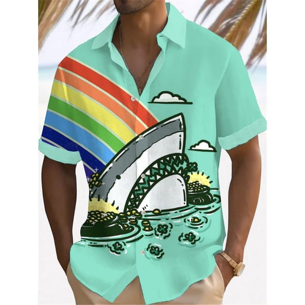 Men's Shirt Summer Casual Fashion Short Sleeved Shirt For Men Loose Breathable Hawaiian Shirt Man Casual Men's Clothing Top