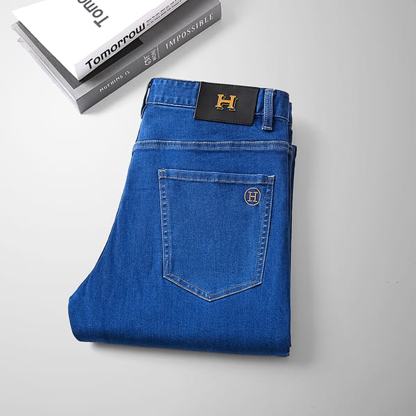 2023 Spring Men's Jeans Blue Straight Tube Loosee lasticity Casual Large Men's Trousers Cotton Work Pants Cargo Pants 30-40