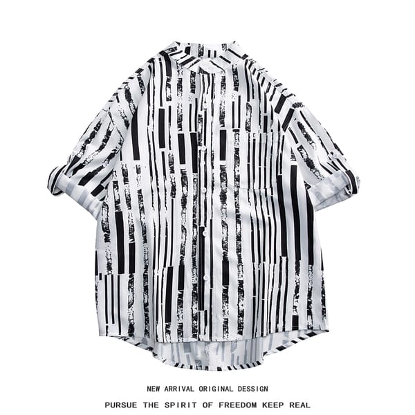 Summer Clothes Striped Shirt Original Men's Shirts High Quality Luxury Men's Shirt New in Clothing Short Sleeve Stylish