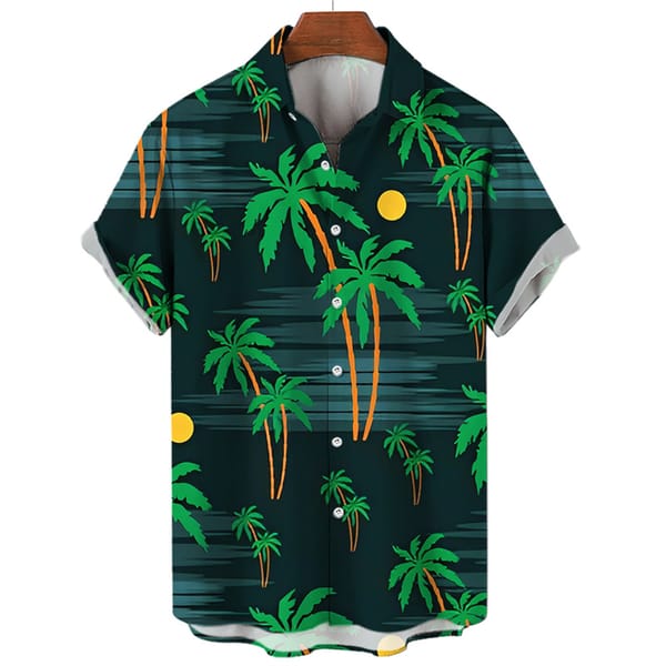 Men's Shirt Tropical plants 3D Print Men's Clothing Oversized Summer Casual Hawaii Beach Hawaiian Harajuku Fashion Holiday Shirt