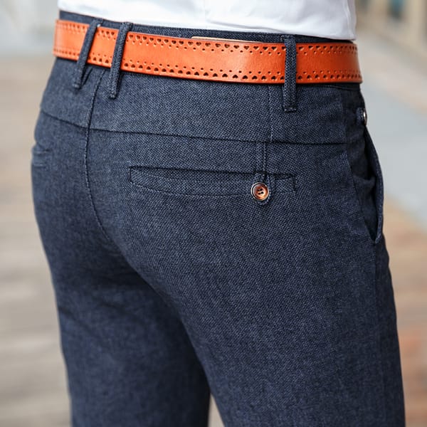 2023 New Classic Style Men's Casual Pants Business Fashion Black Blue Elastic Regular Fit Brand Trousers High Quality Clothes