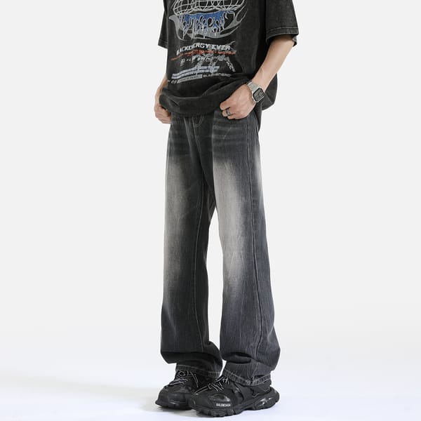 2024 spring summer casual pants men's fashion cotton hemp long pants solid color simple loose straight leg pants