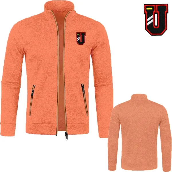 Oversized hoodie embroidery U stand-up collar Men's cardigan Business High quality casual sports men's jacket hoodie sweatshirt