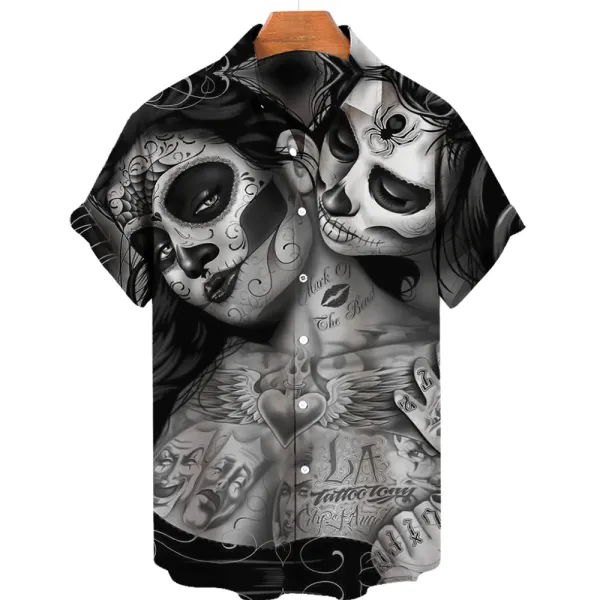 3d Skull Printed Dread Man Men's Shirts Short Sleeve Hawaiian Shirt Men Fashion Designer Shirt For Men 2024 Summer Shirts Man