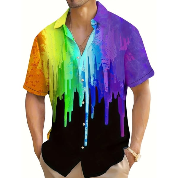 Men's Shirt Summer Casual Fashion Short Sleeved Shirt For Men Loose Breathable Hawaiian Shirt Man Casual Men's Clothing Top