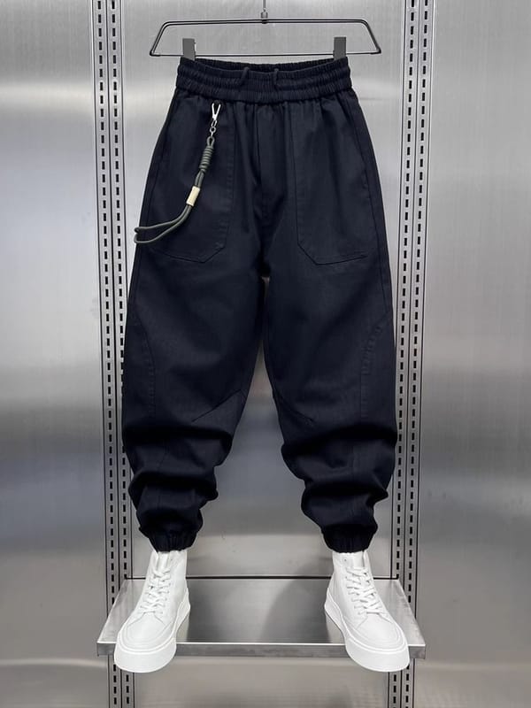 Men's Casual Pants Cotton and Linen Male New Solid Color Mens Trousers Loose Fitness Baggy Streetwear Plus Size M-5XL A007