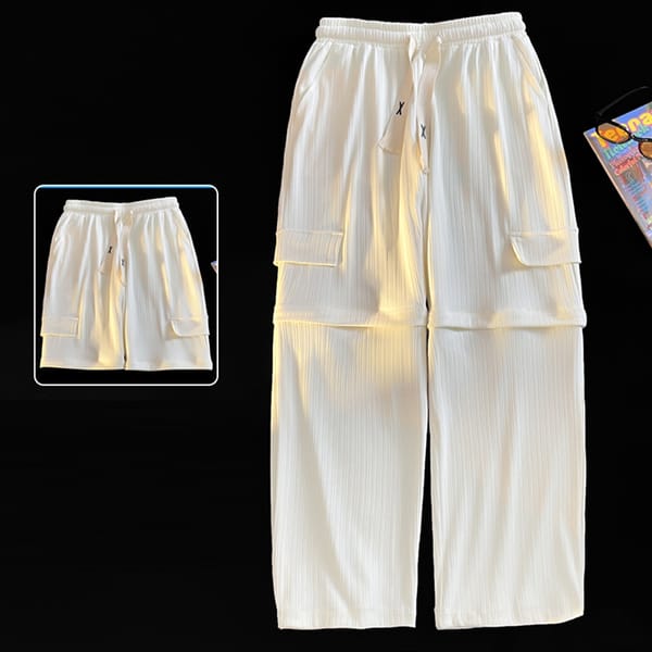 Summer  Sweatpants Adjustable Short Pants Oversized 5XL Men's Streetwear Thin Casual Pants Men Breathable Wide Leg Pants
