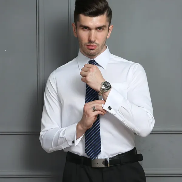 M-6XL, High-quality Men's Business Casual Shirt, Suitable for Daily Commuting, Parties, and As A Dress Shirt  Layering Purposes.