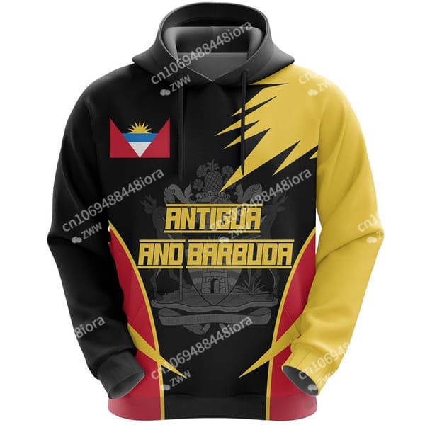 2023 New Antigua and Barbuda Flag 3D Hoodie Casual Men's Fashion Pullover Hoodie Men's and Women's Pullover Top