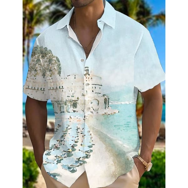 Men's Shirt Summer Casual Fashion Short Sleeved Shirt For Men Loose Breathable Hawaiian Shirt Man Casual Men's Clothing Top