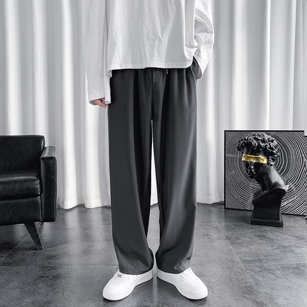 New Casual Pants Men's Fashion Brand Loose Leg Daily Sports Quick 2024 Spring Summer Thin Breathable Casual Trousers A94