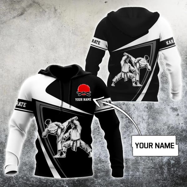 PLstar Cosmos Customized Name Karate 3D All Over Printed Fashion Men's hoodies Unisex pullover Casual Jacket Tracksuits TDD86