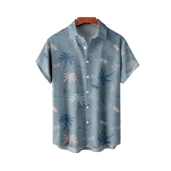 Hawaiian 3D Oil Painting Style Shirts Geometric Printing Short Sleeved Shirt men's Summer Beach Top Vacation Casual Men Clothing