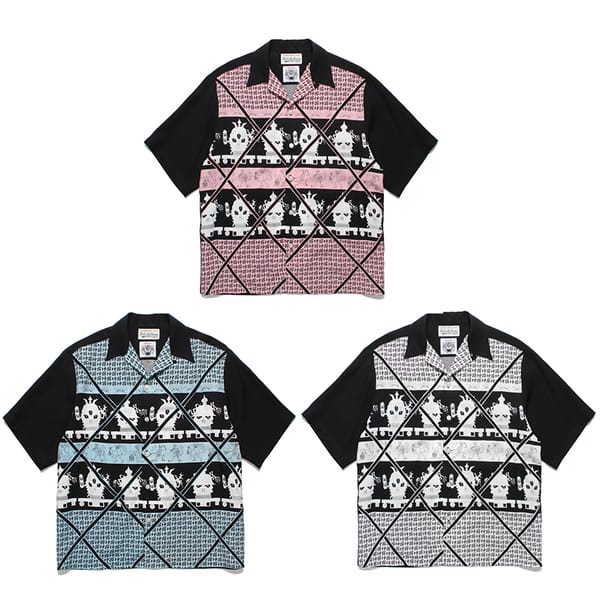 Summer Fashion WACKO MARIA Full Print Lapel Shirt Men's Women's Loose Vintage Shirt High Street Hawaii Shirt