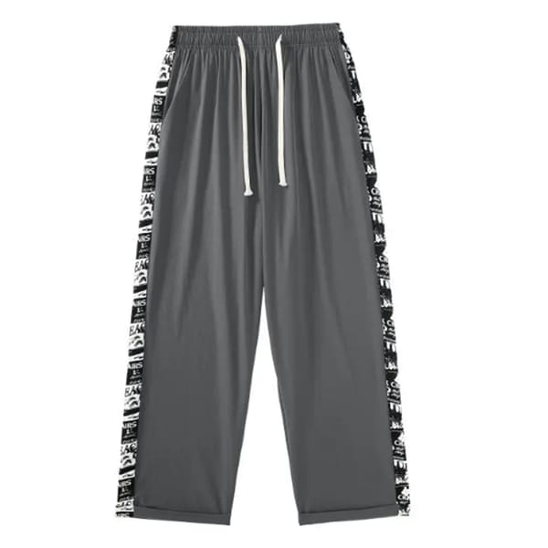 Men Trousers Spring Autumn Straight Sweatpants Tide Loose Men's Pants Patchwork Sweatpant