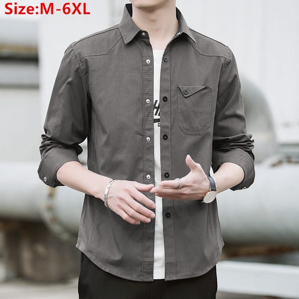 2024 New Spring Autumn Pure Cotton Shirts Men's Solid Loose Casual Shirts Jackets Fashion Vintage Slim Tops Shirts Coats for Men