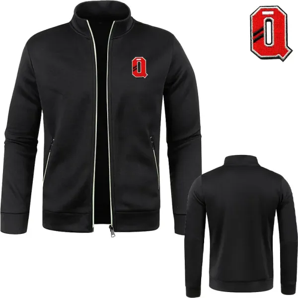 Fashion embroidery Q hoodie sweatshirt trend men's zipper hoodie Spring Autumn y2k brand men's wear High-end men's jacket