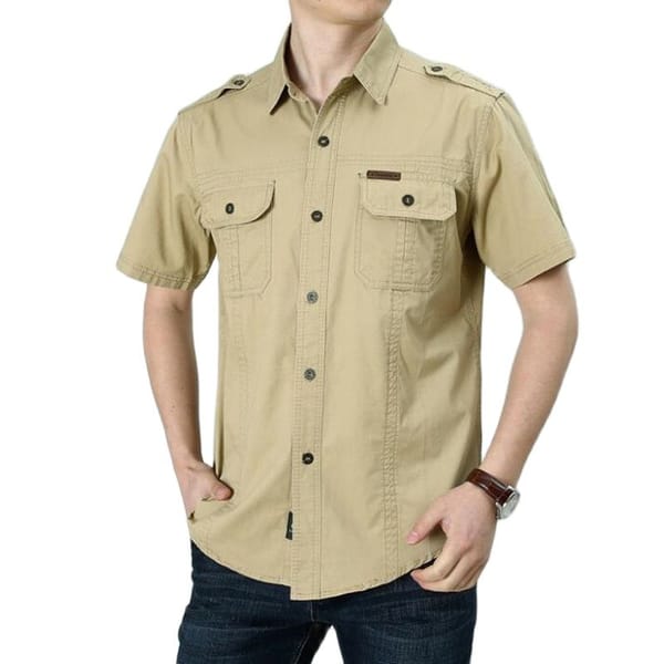 Plus Size Cotton Men's short sleeve shirt Clothing Men Chemise Homme Pure Color Loose Shirts