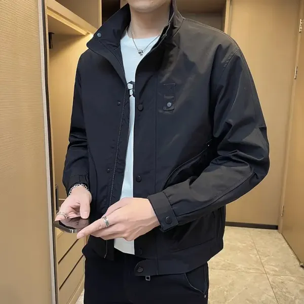 Fashion Men's Coat 2024 Korean Style Loose Fashion Turn-down Collar Retro Cargo Jackets Solid Color Pockets Male Coats
