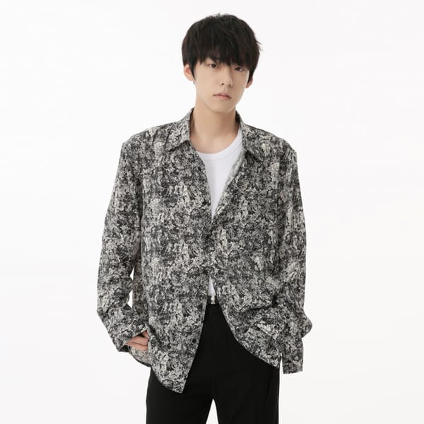 SYUHGFA Men's Wear Shirts Floral Print Turn-down Collar Long Sleeve Single Breasted Male Clothing New 2024 Autumn Fashion